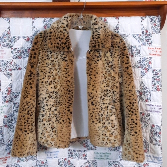 Leopard Jackets & Coats Leopard Print Reversible Jacket Womens M